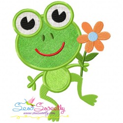 Frog Flower Applique Design Pattern-3