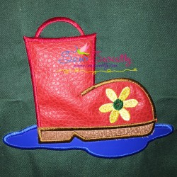 Rain Boot Applique Design Pattern-1
