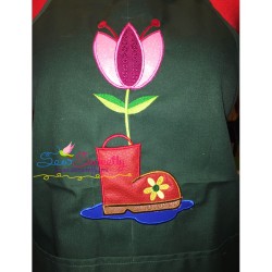 Pink Flower Applique Design Pattern-3