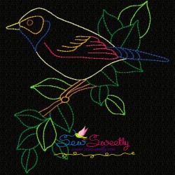 Colorful Vintage Bird-1 Embroidery Design Pattern-4