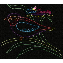 Colorful Vintage Bird-3 Embroidery Design Pattern-2