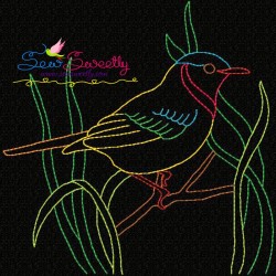 Colorful Vintage Bird-4 Embroidery Design Pattern-4