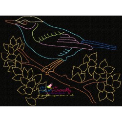 Colorful Vintage Bird-5 Embroidery Design Pattern-2