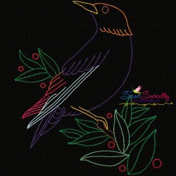 Colorful Vintage Bird-8 Embroidery Design Pattern-4