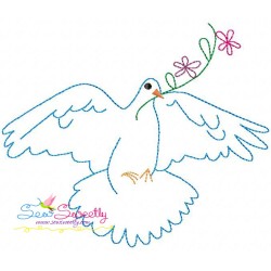 Vintage Redwork Pigeon-8 Embroidery Design Pattern-1