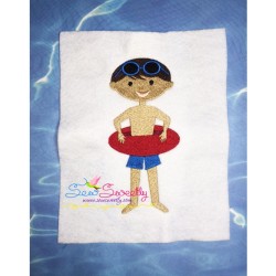 Kids And Pool-4 Embroidery Design Pattern-2