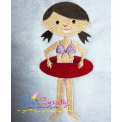 Kids And Pool-3 Embroidery Design Pattern-1