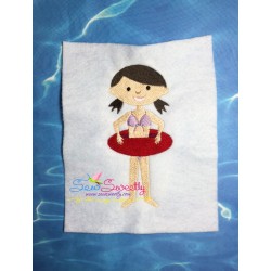 Kids And Pool-3 Embroidery Design Pattern-2