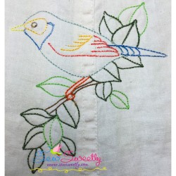 Colorful Vintage Birds Embroidery Design Bundle-2