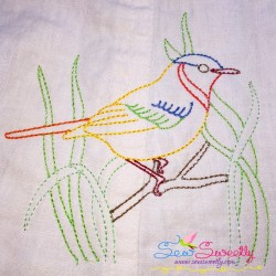 Colorful Vintage Birds Embroidery Design Bundle-5