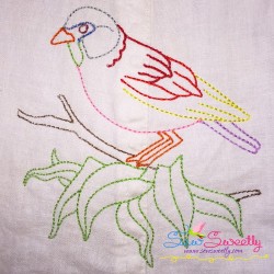 Colorful Vintage Birds Embroidery Design Bundle-7