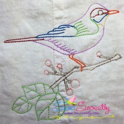 Colorful Vintage Birds Embroidery Design Bundle-8