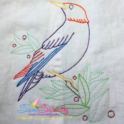 Colorful Vintage Birds Embroidery Design Bundle-9