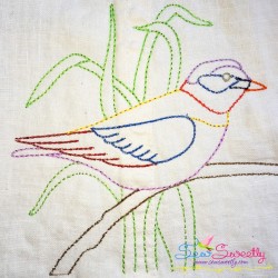 Colorful Vintage Birds Embroidery Design Bundle-10