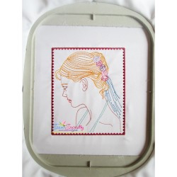 Multi Color Vintage Stitch Bride-2 Embroidery Design Pattern-2