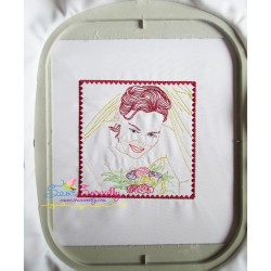 Multi Color Vintage Stitch Bride-1 Embroidery Design Pattern-2
