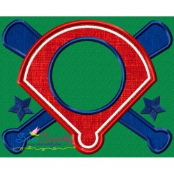 Baseball Diamond Monogram Applique Design Pattern-2