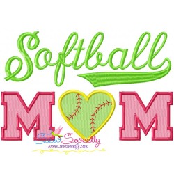 Softball Mom Embroidery Design Pattern-1