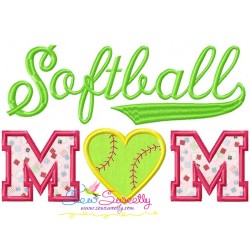 Softball Mom Applique Design Pattern-2
