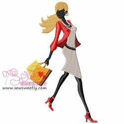 Shopping Ladies Embroidery Design Bundle-4