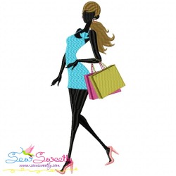 Shopping Ladies Embroidery Design Bundle-8