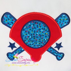 Baseball Diamond Monogram Applique Design Pattern-1