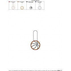 Basketball Key Fob In The Hoop Embroidery Design Pattern-2