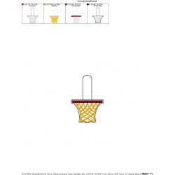 Basketball Net Key Fob In The Hoop Embroidery Design Pattern-2