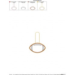 Football Key Fob In The Hoop Embroidery Design Pattern-2