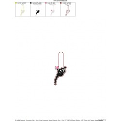 Rhythmic Gymnastics With Ball Key Fob In The Hoop Embroidery Design Pattern-2