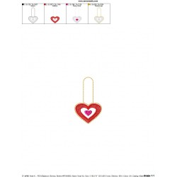 Heart Key Fob In The Hoop Embroidery Design Pattern-3