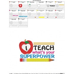 I Teach What's Your Super Power Embroidery Design Pattern-2