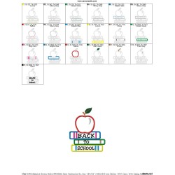 Back To School Books And Apple Applique Design Pattern-2