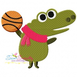 Animal Student Crocodile Machine Embroidery Design Pattern-1