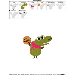 Animal Student Crocodile Machine Embroidery Design Pattern-2