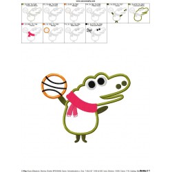 Animal Student Crocodile Machine Applique Design Pattern-2