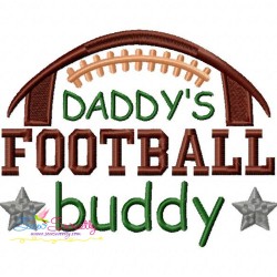 Daddy's Football Buddy Embroidery Design Pattern-2