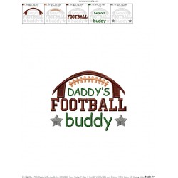 Daddy's Football Buddy Embroidery Design Pattern-3