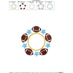 Football Star Monogram Embroidery Design Pattern-2