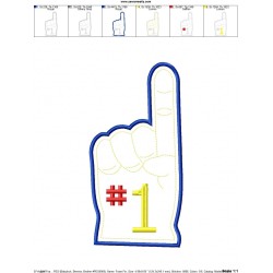 Foam Finger Applique Design Pattern-3