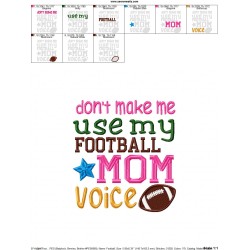 Football Mom Voice Embroidery Design Pattern-2