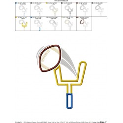 Field Goal Football Sports Applique Design Pattern-3