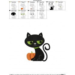 Halloween Cat-2 Embroidery Design Pattern-2