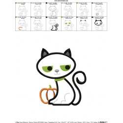 Halloween Cat-2 Applique Design Pattern-2