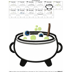 Halloween Cauldron-2 Applique Design Pattern-2