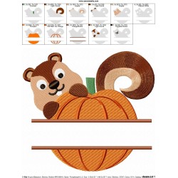 Pumpkin Split Embroidery Design Pattern-2