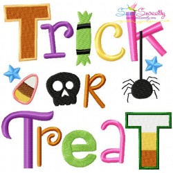 Trick or Treat Embroidery Design Pattern-1