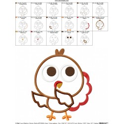 Turkey Applique Design Pattern-3
