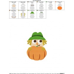 Scarecrow With Pumpkin Embroidery Design Pattern-2