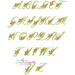 Flower Font-1 Embroidery Font Set-3